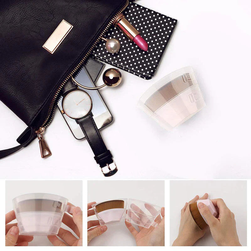 Dame diamantformet foundation pensel, pink, bløde børster til professionel makeup.