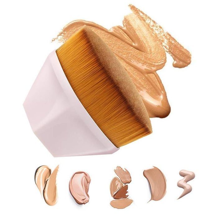 Dame diamantformet foundation pensel, pink, bløde børster til professionel makeup.