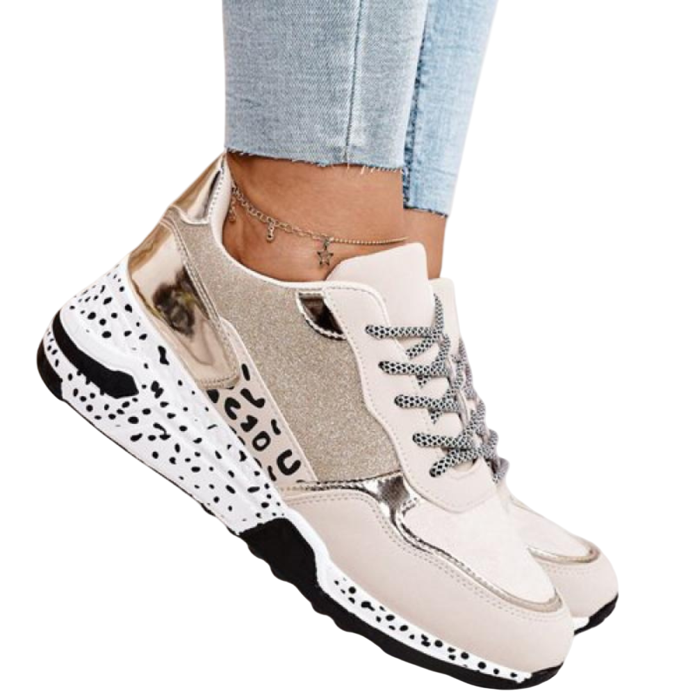 Naisten trendikkäät sneakersit, valkoinen iskunvaimennuspohja, täydellinen arkiseen tyyliin ja mukavuuteen.