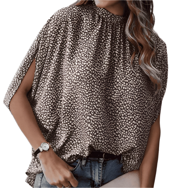 Dame elegant chiffonbluse med 3/4 ærmer, let og luftig, elegant snit, perfekt til hverdag og fest.
