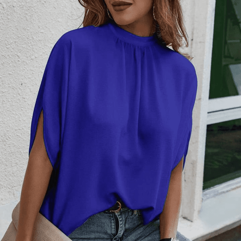 Dame elegant chiffonbluse med 3/4 ærmer, let og luftig, elegant snit, perfekt til hverdag og fest.