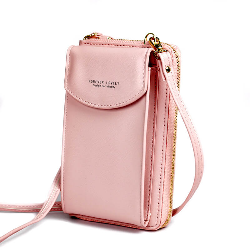 Naisten tyylikäs crossbody-laukku säädettävällä hihnalla, harmaa PU-nahka, kultaiset metalliosat, kompakti ja tilava.