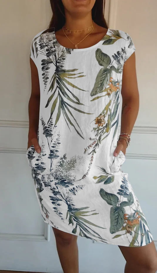 Dame elegant to-delt sæt i beige, moderne snit, tidløst look, behageligt hele dagen.