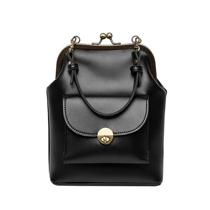 Dame stilfuld kunstlæder crossbody taske, sofistikeret spænde, hverdags- og festbrug, sort