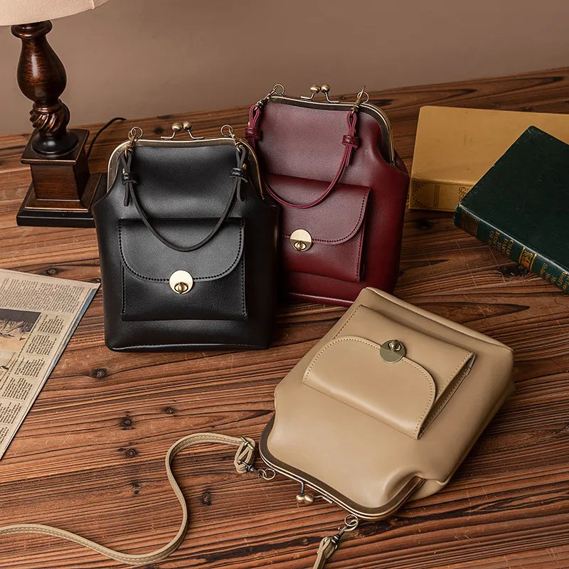 Dame stilfuld kunstlæder crossbody taske, sofistikeret spænde, hverdags- og festbrug, sort
