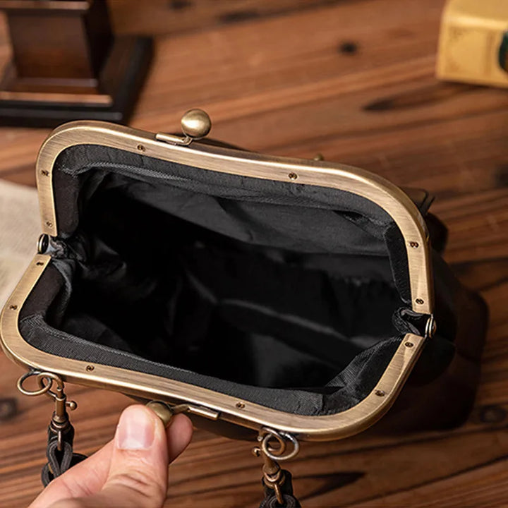 Dame stilfuld kunstlæder crossbody taske, sofistikeret spænde, hverdags- og festbrug, sort