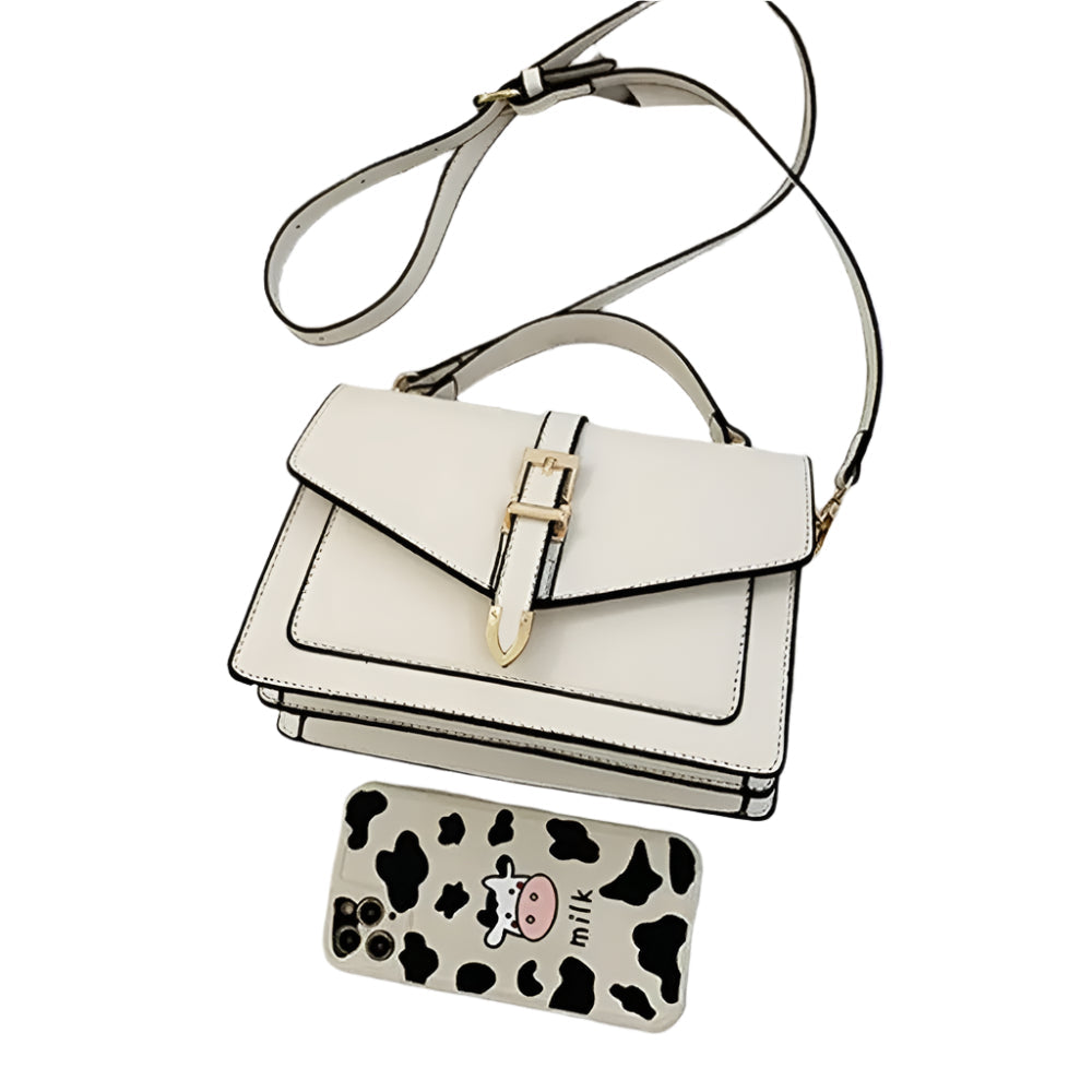 Dametaske Elegant Tote Skuldertaske med Justerbare Stropper, minimalistisk design, rummelig indvendig, Hvid farve