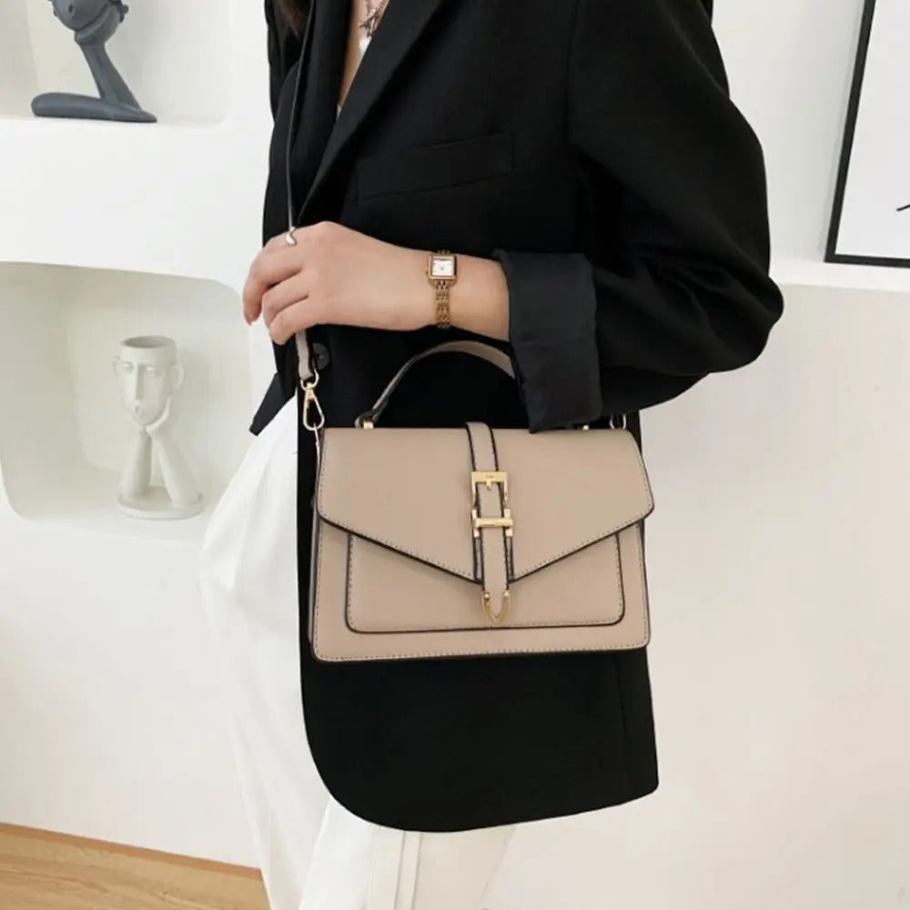 Dametaske Elegant Tote Skuldertaske med Justerbare Stropper, minimalistisk design, rummelig indvendig, Hvid farve