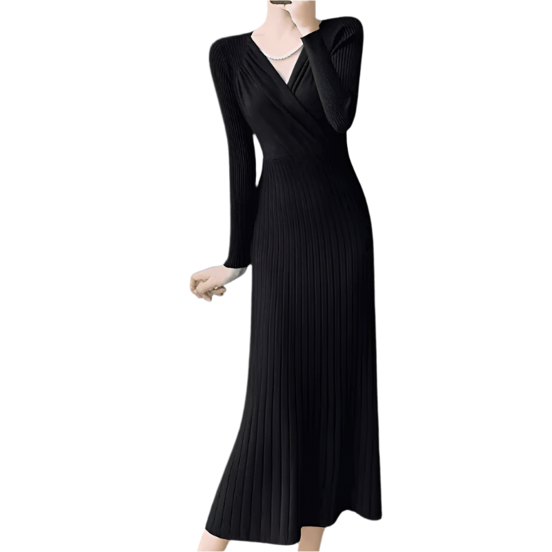 Elegant dame strikkekjole, blød og tidløs, alsidig til enhver lejlighed.