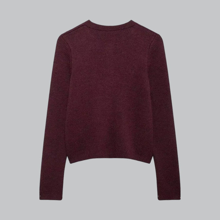 Damecardigan med gyldne knapper, blød strik, perfekt til forskellige outfits