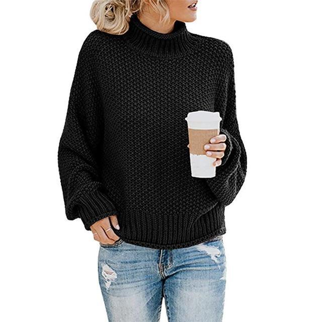 Dame strikket sweater, varm og blød, moderne pasform, tilgængelig i forskellige farver, perfekt til kolde dage.