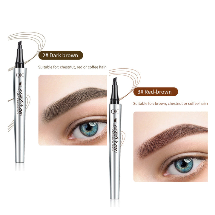 Naisten vedenkestävä 3D microblading kulmakynä, neljän haarukan tarkkuus, tarkat ja aidot kulmakarvat.