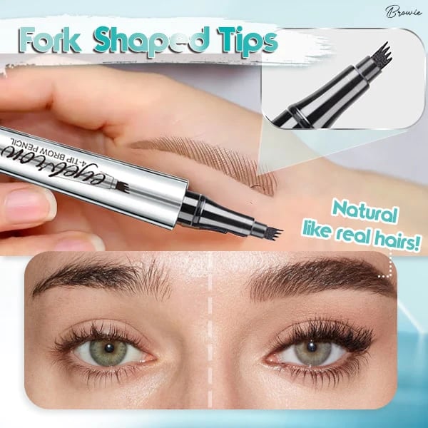 Naisten vedenkestävä 3D microblading kulmakynä, neljän haarukan tarkkuus, tarkat ja aidot kulmakarvat.