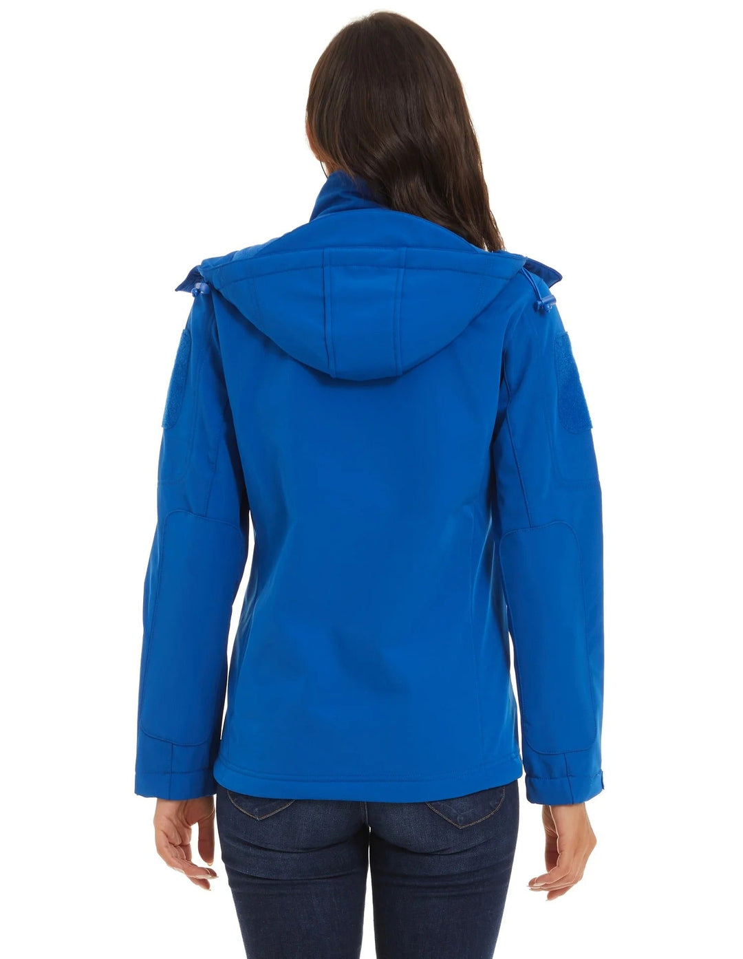 Dame vandtæt soft shell jakke, grå, fleeceforet, justerbar hætte, moderne design til udendørs og hverdag.