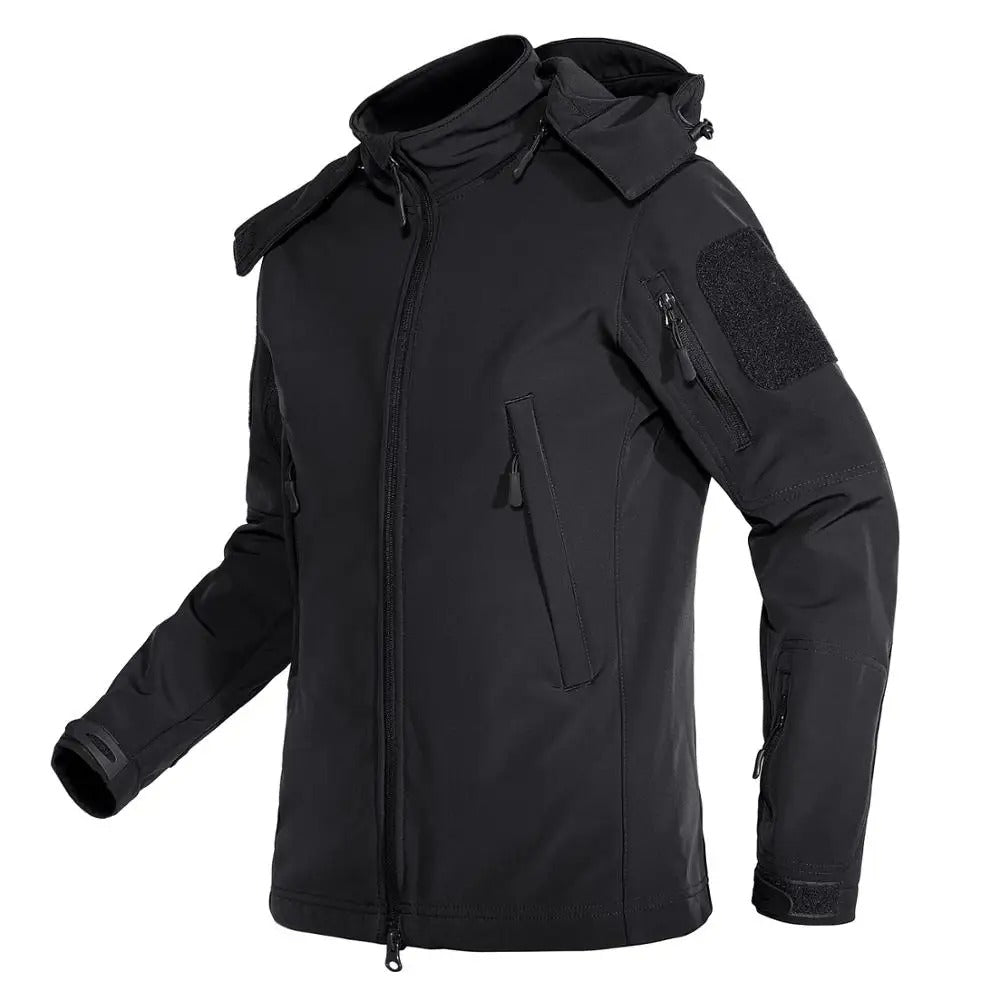 Dame vandtæt soft shell jakke, grå, fleeceforet, justerbar hætte, moderne design til udendørs og hverdag.