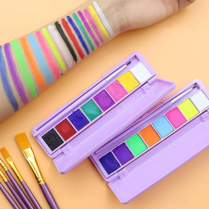 Dame vandopløselig fluorescerende makeup-palette, levende nuancer, multifunktionel, smuk farve, velegnet til festmakeup.