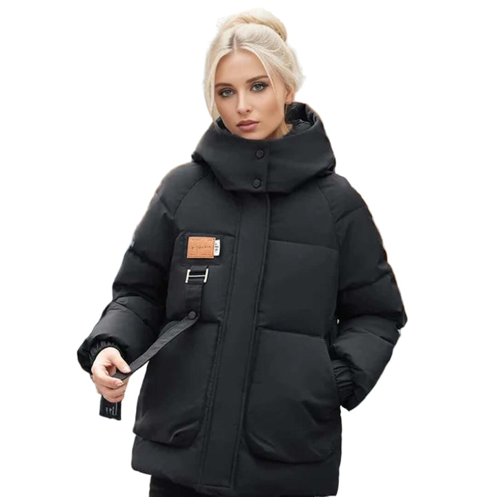Naisten vuorattu hupparitakki, rento leikkaus, lämpimät ribbireunat, taskut, käytännöllinen design, tyylikäs ulkoasu.