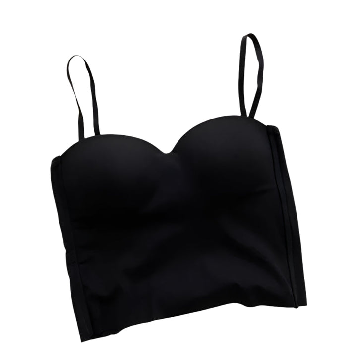 Dame enfarvet skåret camisole, grå, bred halsudskæring, behageligt elastisk stof.