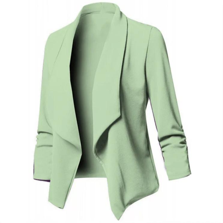 Dame oversize blazer med hakke krave, moderne og alsidig stil.