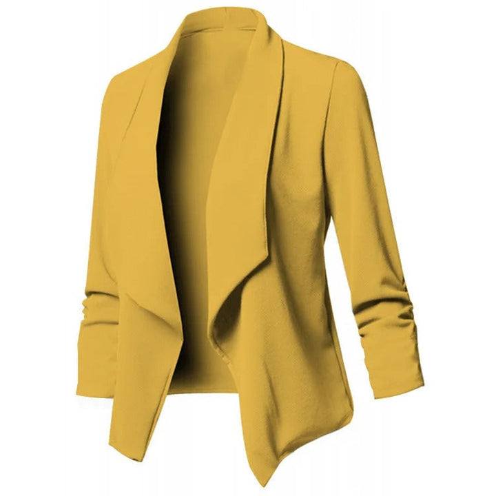 Dame oversize blazer med hakke krave, moderne og alsidig stil.