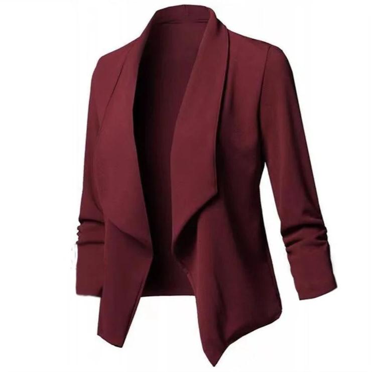 Dame oversize blazer med hakke krave, moderne og alsidig stil.