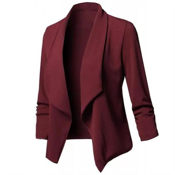 Dame oversize blazer med hakke krave, moderne og alsidig stil.