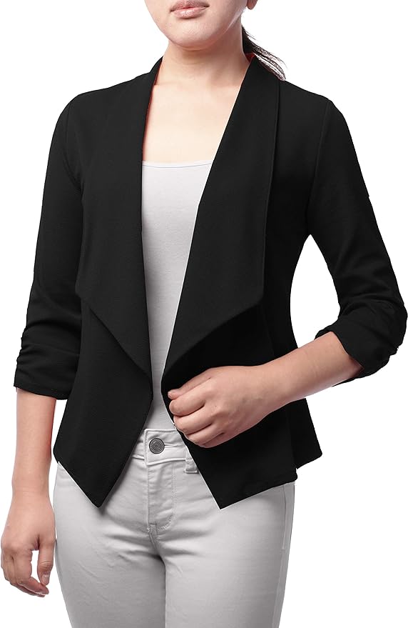 Dame oversize blazer med hakke krave, moderne og alsidig stil.