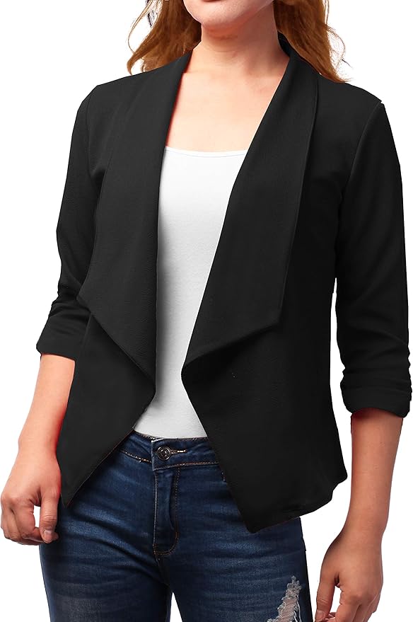 Dame oversize blazer med hakke krave, moderne og alsidig stil.