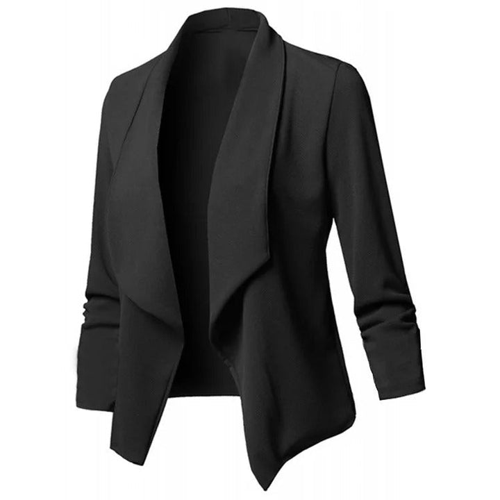 Dame oversize blazer med hakke krave, moderne og alsidig stil.