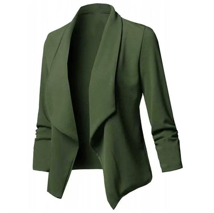 Dame oversize blazer med hakke krave, moderne og alsidig stil.