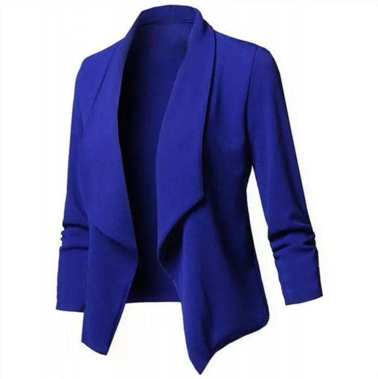 Dame oversize blazer med hakke krave, moderne og alsidig stil.