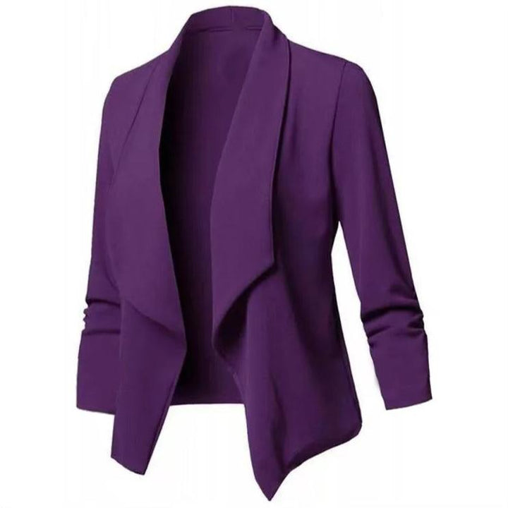 Dame oversize blazer med hakke krave, moderne og alsidig stil.