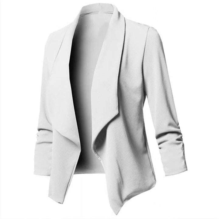 Dame oversize blazer med hakke krave, moderne og alsidig stil.