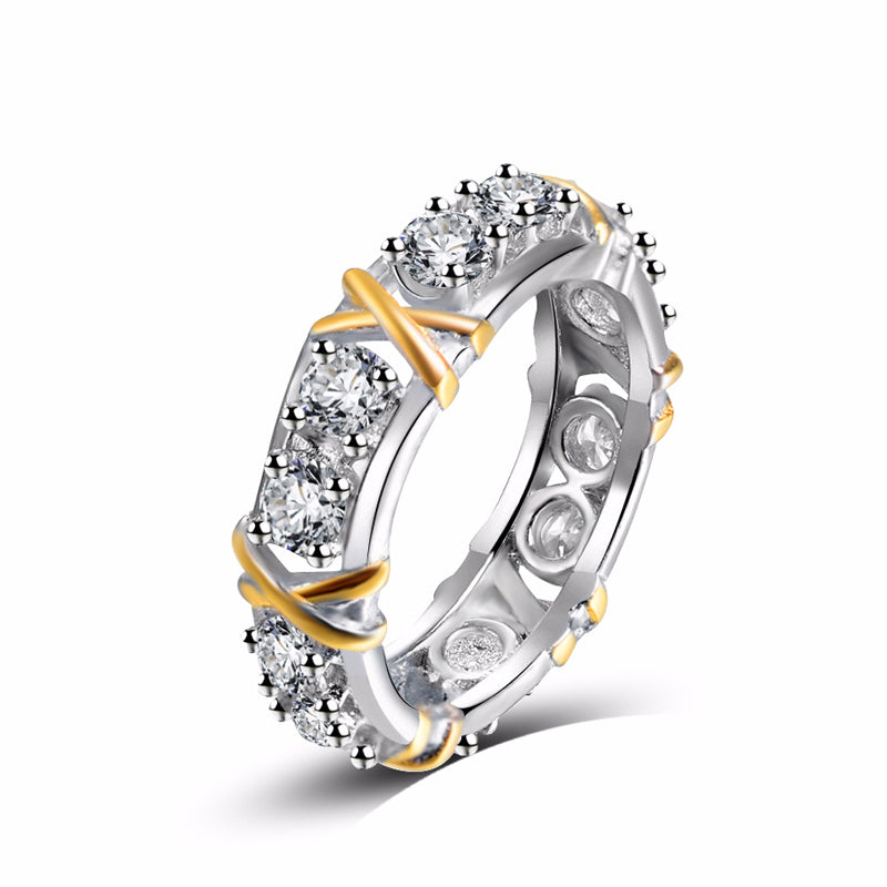 Dame zirkonia evighedsring rosaguld, sølv, guld. Strålende kubiske zirkonia sten og luksuriøst design. Evighedsring.