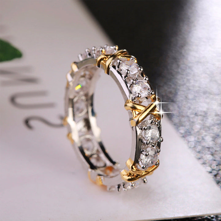 Dame zirkonia evighedsring rosaguld, sølv, guld. Strålende kubiske zirkonia sten og luksuriøst design. Evighedsring.