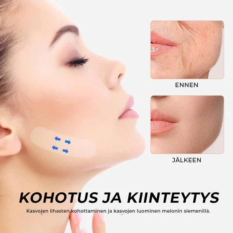 Usynlig åndbar ansigtsløftningstape, tynd og gennemsigtig, foryngende effekt til ansigt og hals.