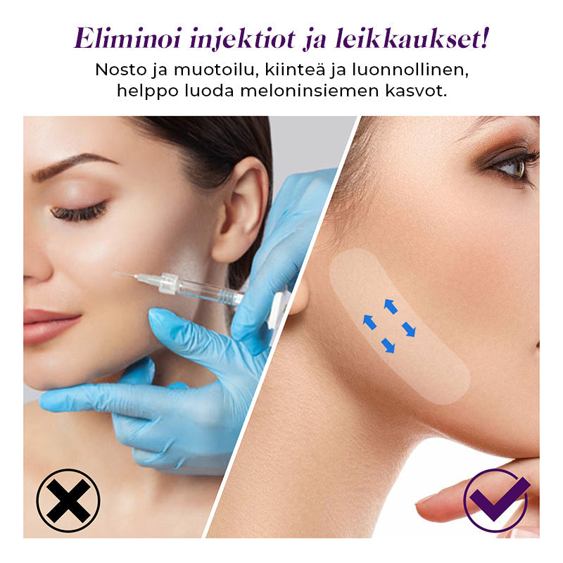 Usynlig åndbar ansigtsløftningstape, tynd og gennemsigtig, foryngende effekt til ansigt og hals.