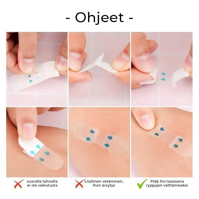 Usynlig åndbar ansigtsløftningstape, tynd og gennemsigtig, foryngende effekt til ansigt og hals.