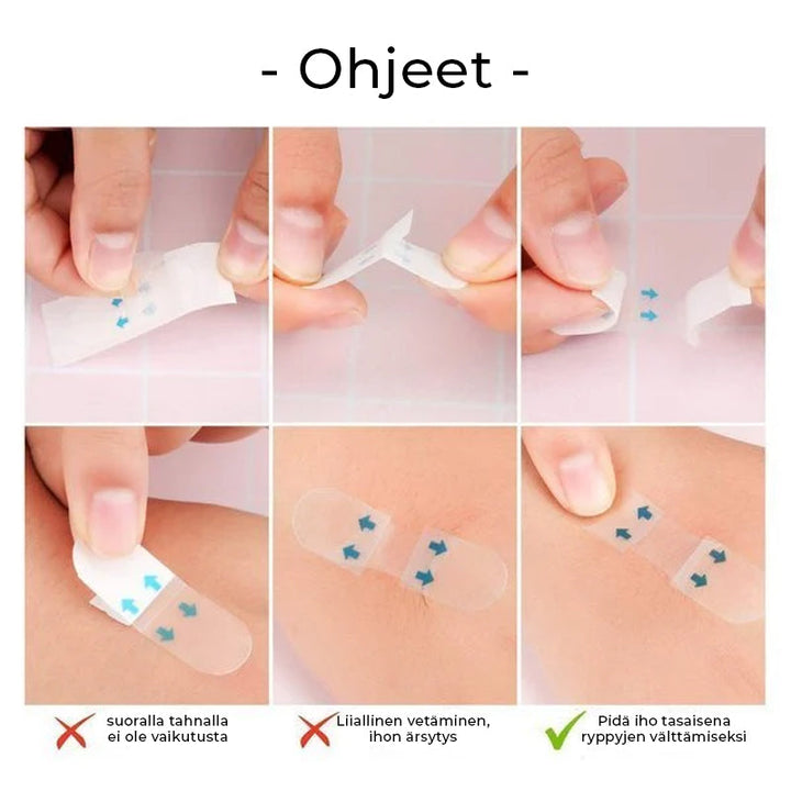 Usynlig åndbar ansigtsløftningstape, tynd og gennemsigtig, foryngende effekt til ansigt og hals.