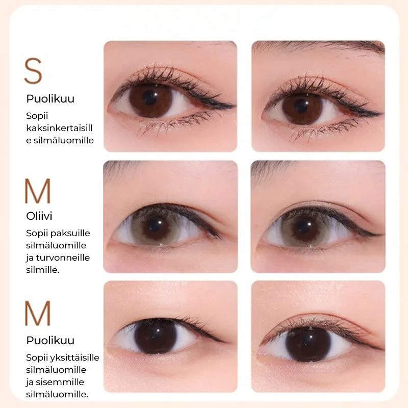 Usynlige øjenlågsløftetape til et naturligt look, gennemsigtige, sømløse, vandtætte og langtidsholdbare.
