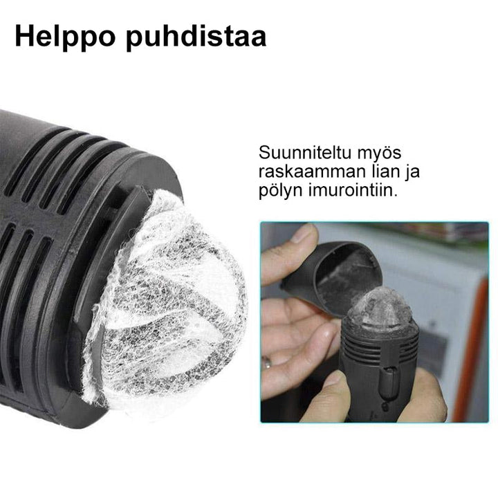 USB-drevet tastaturstøvsuger, sort med LED-lys, kompakt rengøringsværktøj til skrivebord og tastatur.
