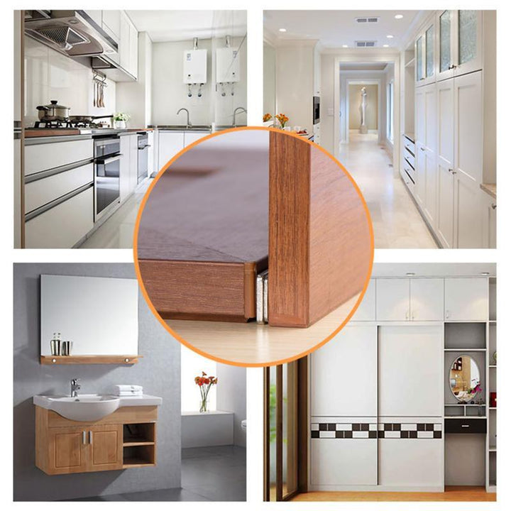 Tynd og effektiv magnetisk dørlukker uden huller, lavet af rustfrit stål. Holder skabslåger lukket uden skader.
