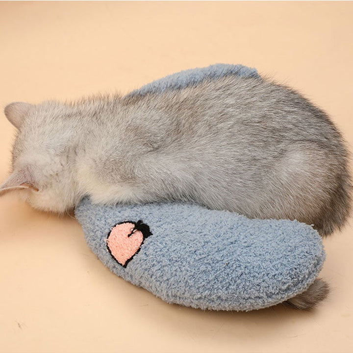 Blød velour kæledyrs nakkepude, ergonomisk nakke støtte, tilgængelig i hvid, gul, blå og pink.