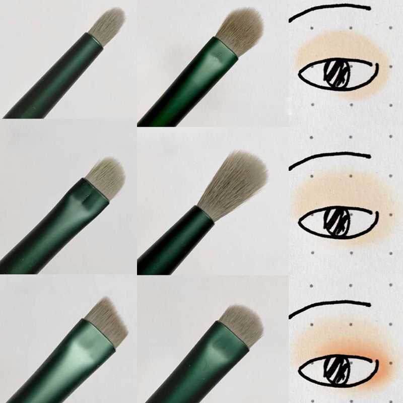Bløde 13 stk make-up pensler til kvinder, grøn/gul, elegant design og blød finish, skønhedsrutine