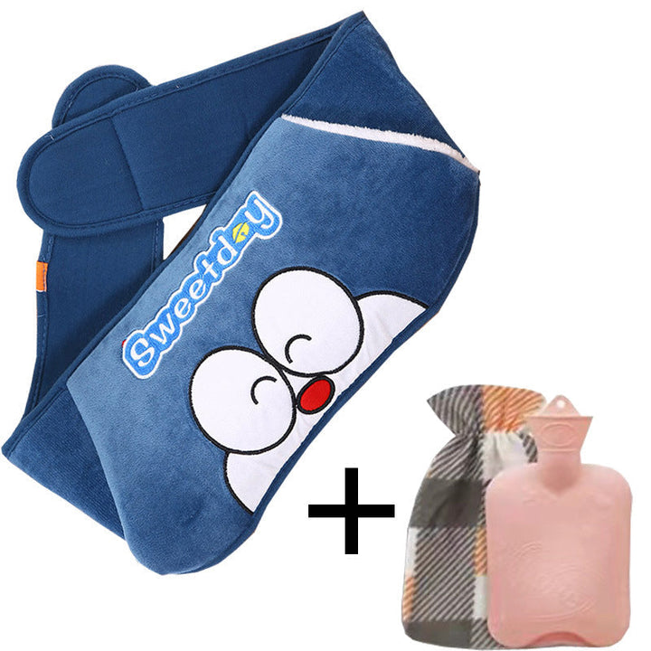 Polstret varmeflaske, minimalistisk design, rød stofbetræk, til mænd og kvinder, hjemmehygge