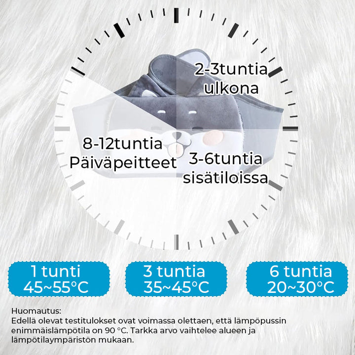 Polstret varmeflaske, minimalistisk design, rød stofbetræk, til mænd og kvinder, hjemmehygge