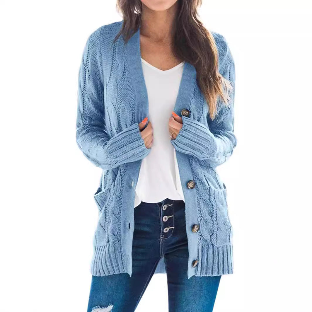 Dame lang afslappet cardigan, flere farvemuligheder, blødt materiale, perfekt til kølige dage
