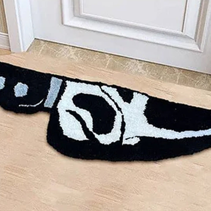 Pande og kniv måtte, knivformet, gyser-tema, dekorativ, blød falsk kashmir, boligindretningsmåtte.