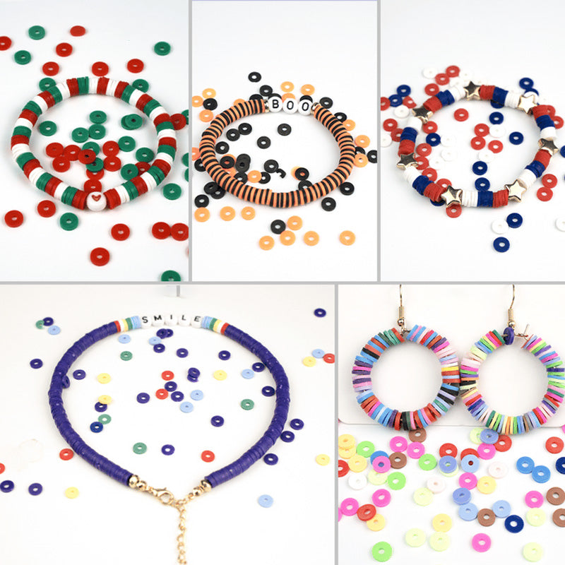 DIY smykkefremstillingssæt med polymerlerperler, farverige perler, bogstaver og charms, håndarbejdssæt til voksne og børn.