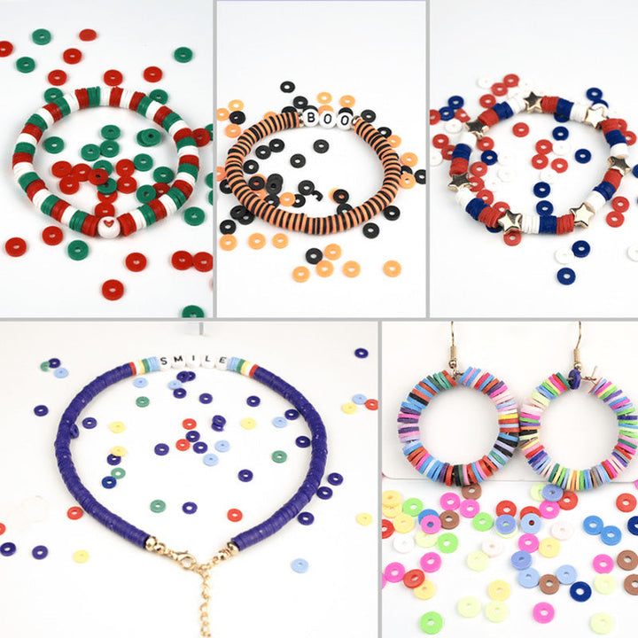 DIY smykkefremstillingssæt med polymerlerperler, farverige perler, bogstaver og charms, håndarbejdssæt til voksne og børn.